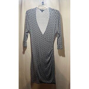 Banana Republic Womens 3/4 Sleeve Patterned Wrap Dress
